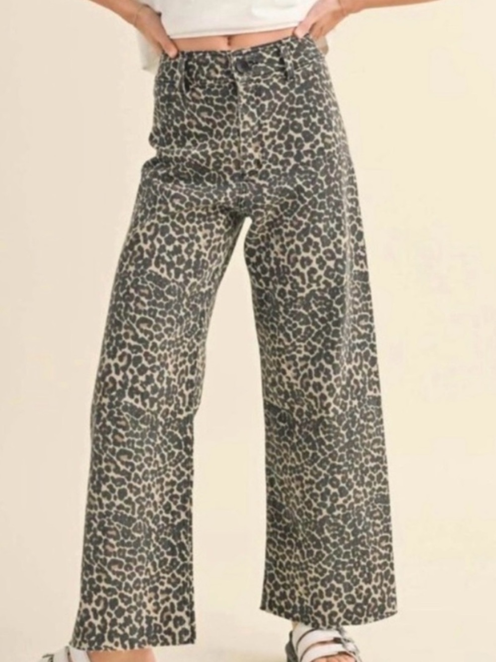 VESTIQUE MIOU MUSE LEOPARD WIDE LEG PANTS- size small NWT